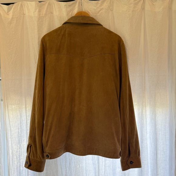 Officine Generale Brown Bomber Jacket with Cream Collar - Picture 4 of 13